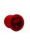 Анальная пробка силикон круг/L, красная с красным кристаллом, 41 мм