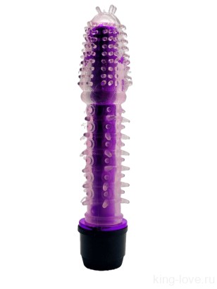 Вибратор Cristal Stick Ribbed, фиолетовый, 17,5 см