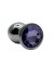Анальная пробка метал круг/L, светло-фиолетовый, 40 мм