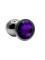 Анальная пробка метал круг/L, фиолетовый, 40 мм