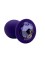 Анальная пробка силикон круг/M, фиолетовая со светло-фиолетовым кристаллом, 34 мм