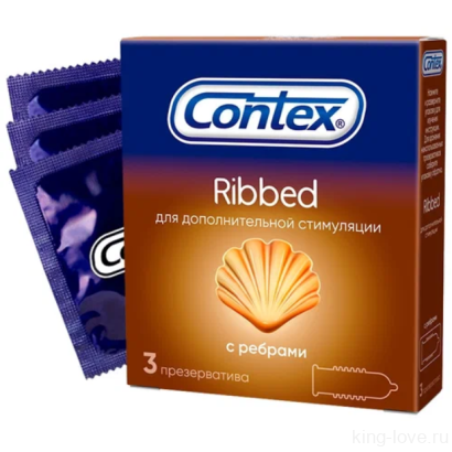 Латексные презервативы Contex Rebbed, 3шт