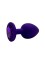 Анальная пробка силикон круг/L, фиолетовая с фиолетовым кристаллом, 41 мм