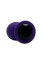 Анальная пробка силикон круг/M, фиолетовая с черным кристаллом, 34 мм