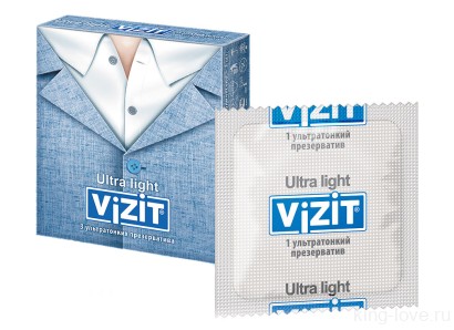 Латексные презервативы Vizit Ultra light (Ультратонкие), 3шт