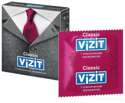 Латексные презервативы Vizit Classic (Классические), 3шт