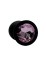 Анальная пробка силикон круг/S, черная со светло-розовым кристаллом, 27 мм
